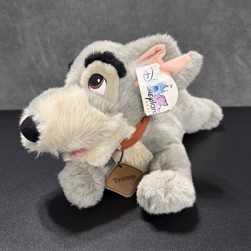 Vintage Disneyland Resort Lady and the Tramp Dog Plush Stuffed Animal Toy